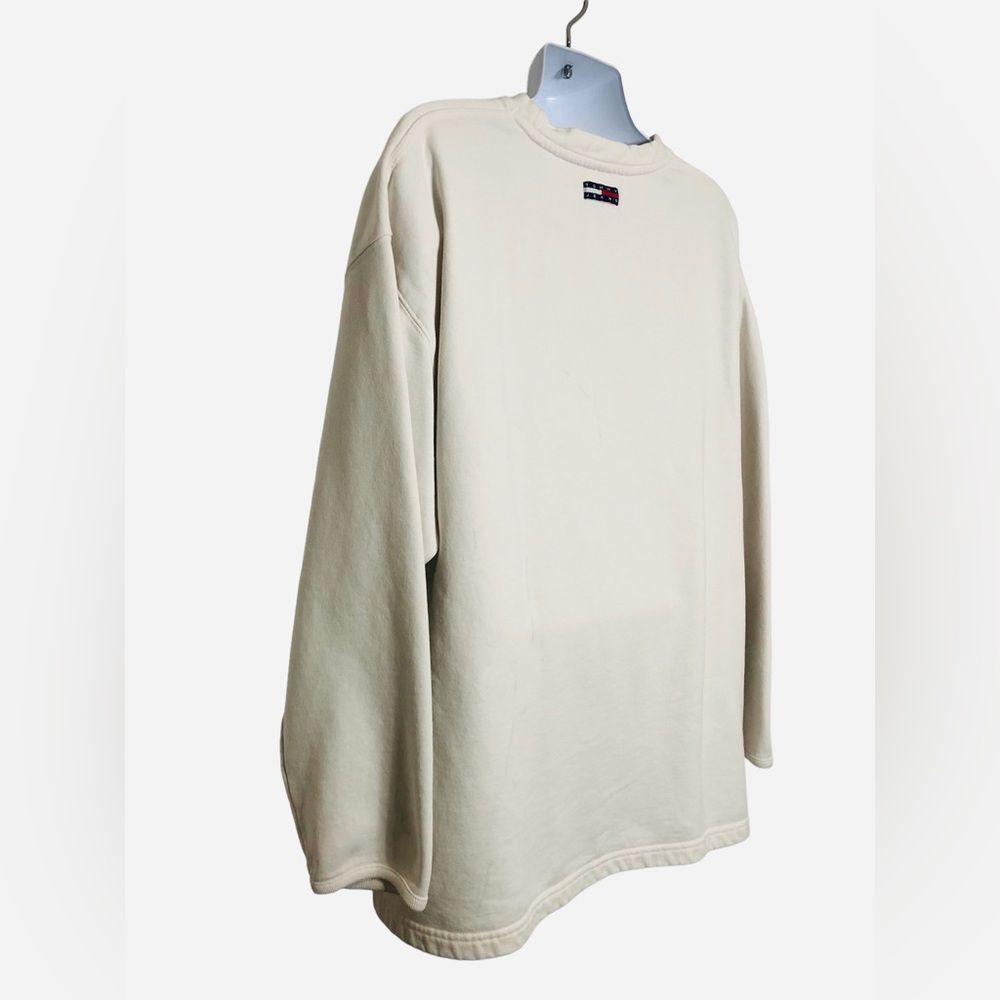 VTG 90s Tommy Hilfiger Sweatshirt Flag Spell Out Signature Jeans Sport Shirt XXL - Picture 8 of 12